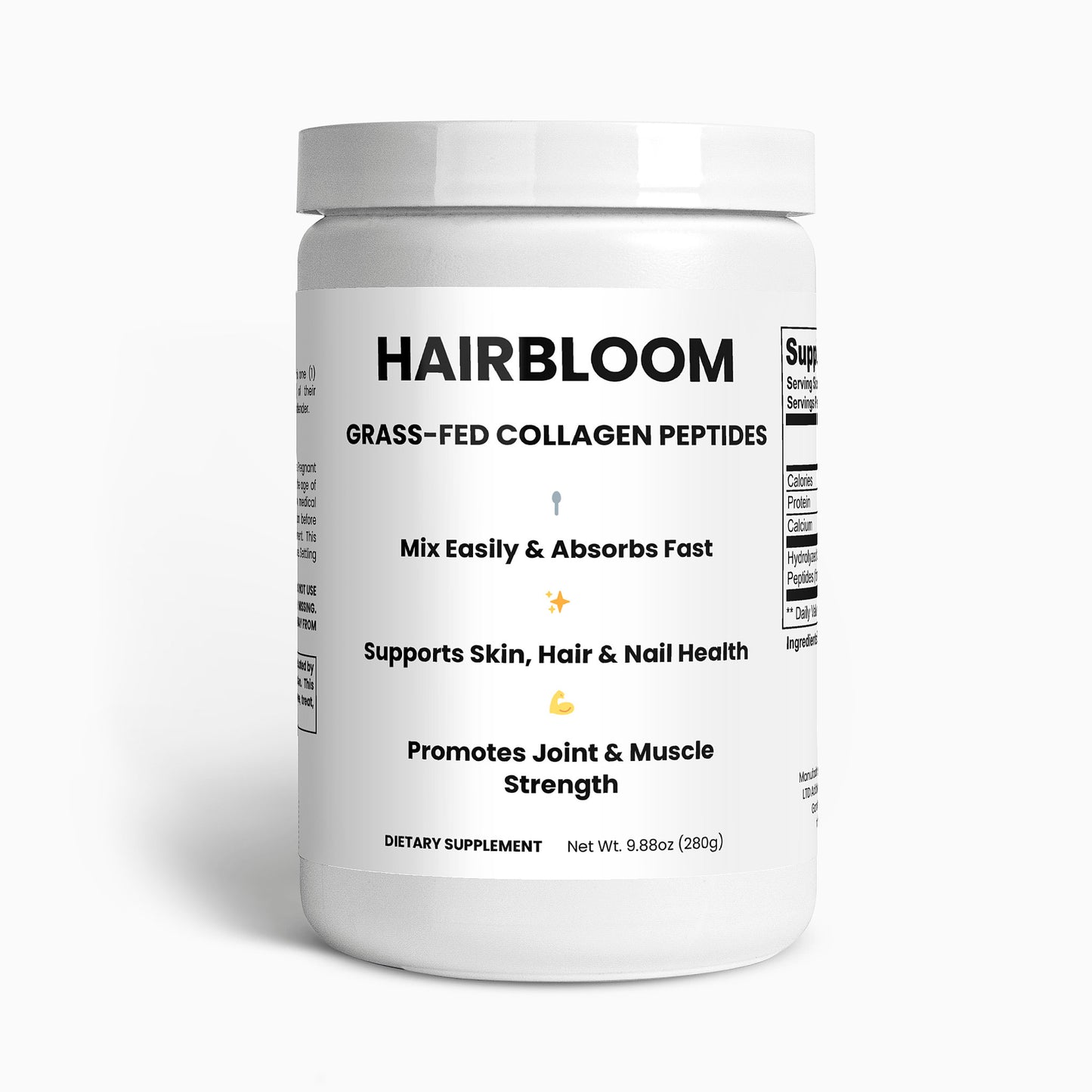 HairBloom Grass-Fed Hydrolyzed Collagen Peptides