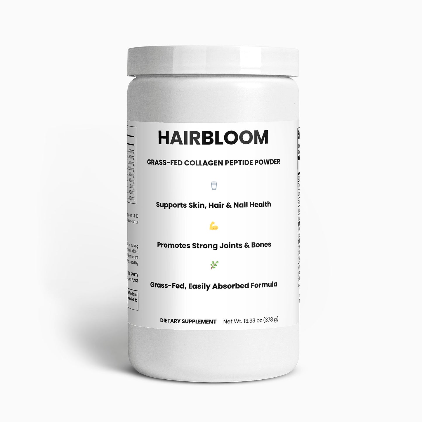 HairBloom Grass-Fed Collagen Peptides Powder (Chocolate)
